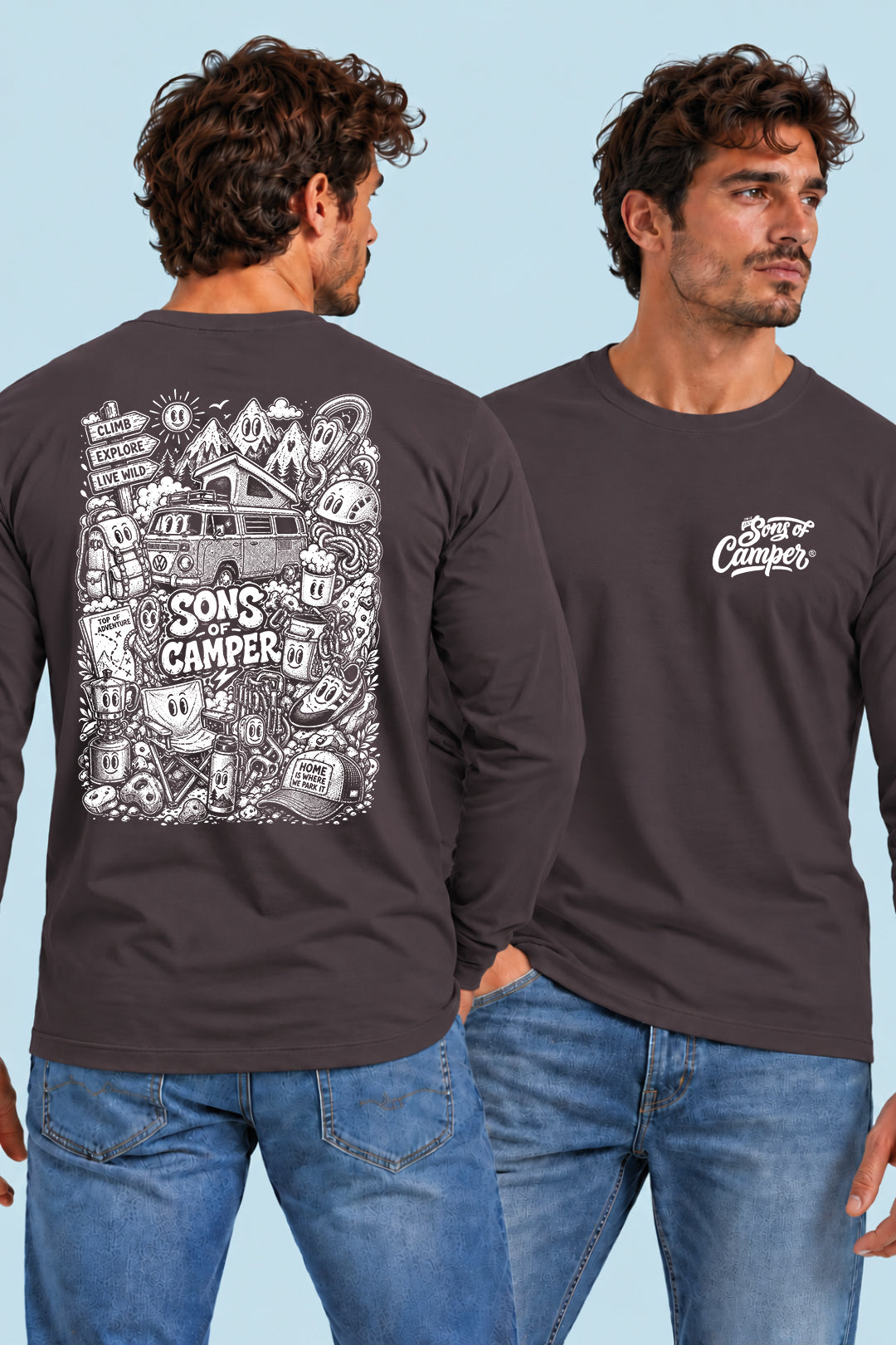 Camiseta manga larga Wild Sons of Camper color Antracita, vista hombre