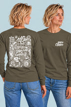 Camiseta manga larga Wild Sons of Camper color Caqui, vista mujer