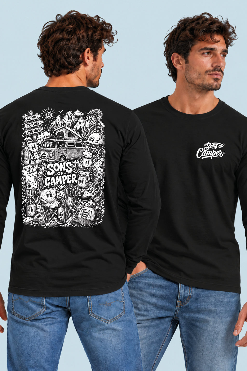 Camiseta manga larga Wild Sons of Camper color Negro, vista hombre