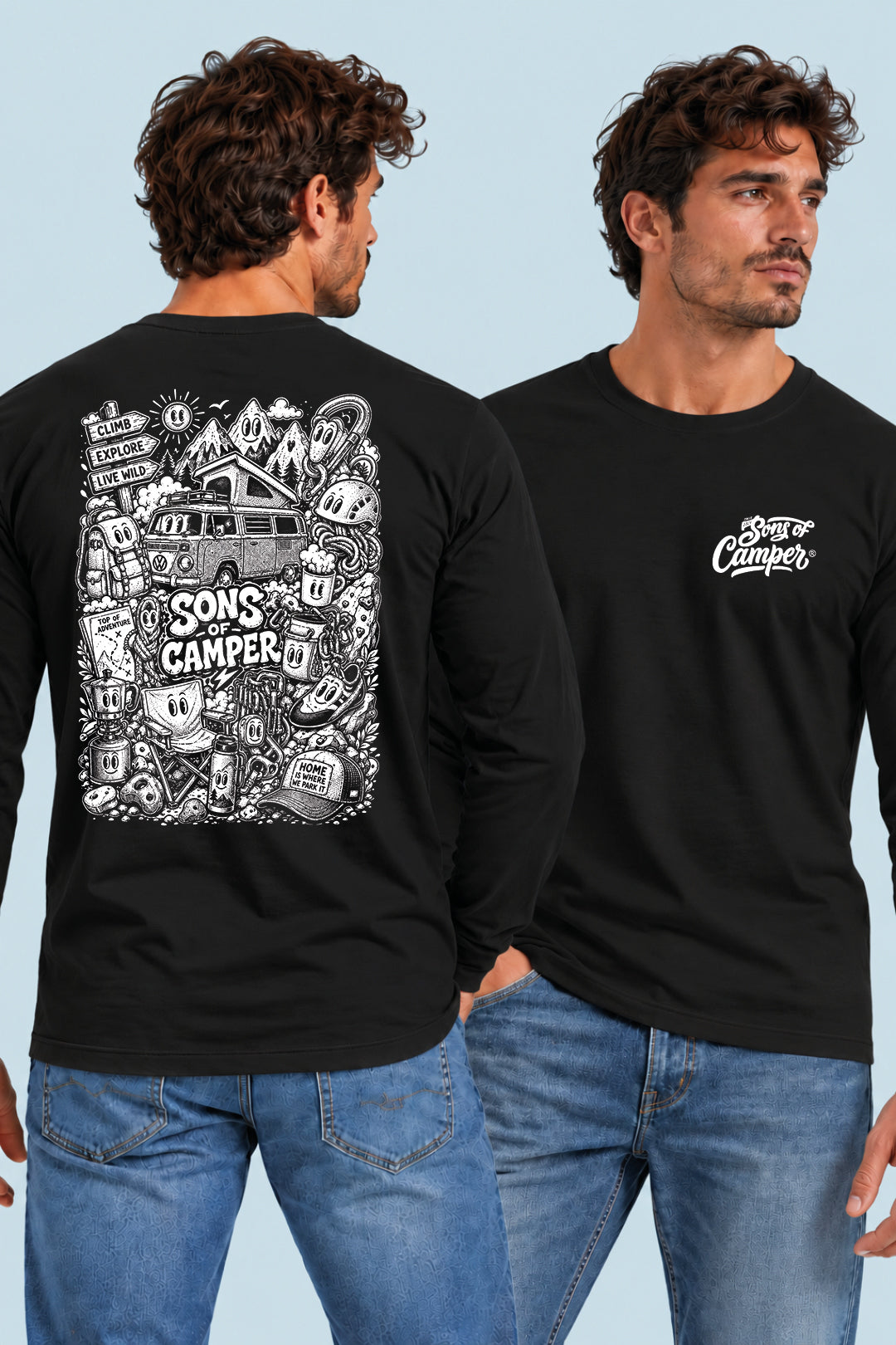 Camiseta manga larga Wild Sons of Camper color Negro, vista hombre