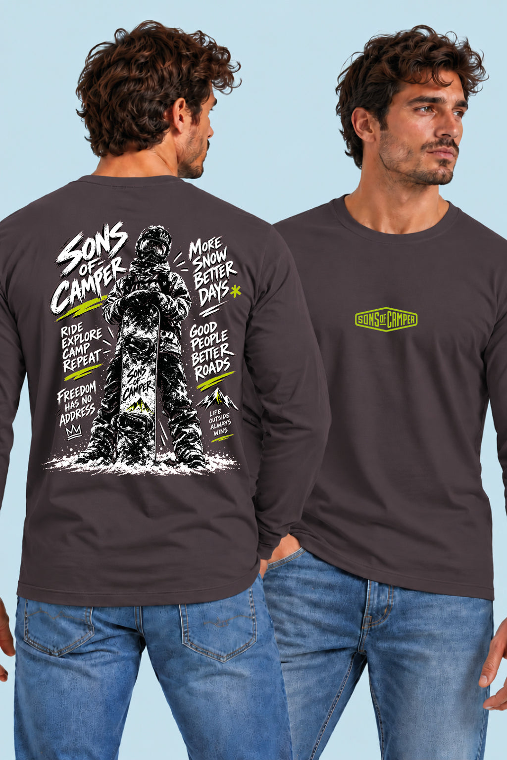 Camiseta manga larga Zermatt Sons of Camper color Antracita, vista hombre
