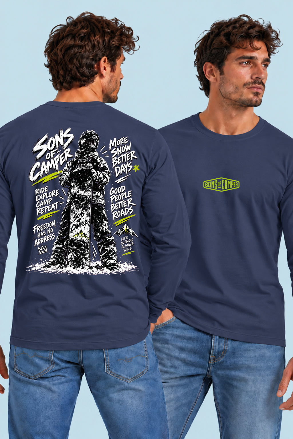 Camiseta manga larga Zermatt Sons of Camper color Navy, vista hombre