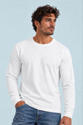 Camiseta manga larga sin estampar, color Blanco, vista delantera