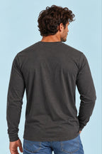 Camiseta manga larga sin estampar, color Antracita, vista trasera