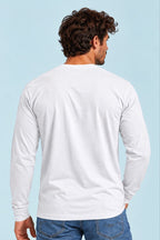 Camiseta manga larga sin estampar, color Blanco, vista trasera