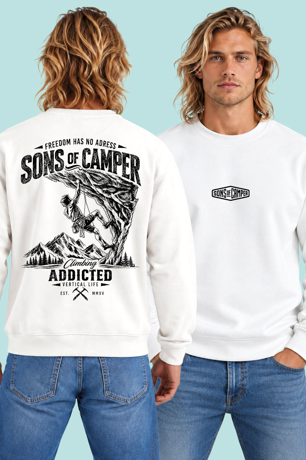 Sudadera Addicted Sons of Camper color Blanco, vista hombre