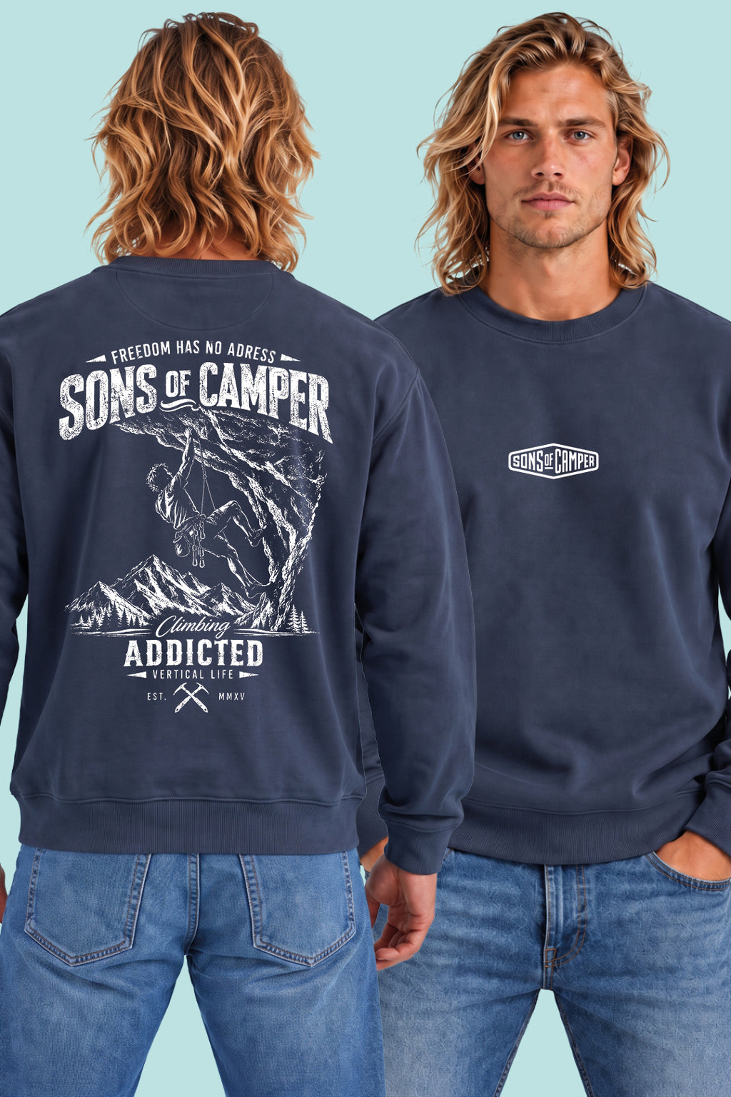 Sudadera Addicted Sons of Camper color Navy, vista hombre