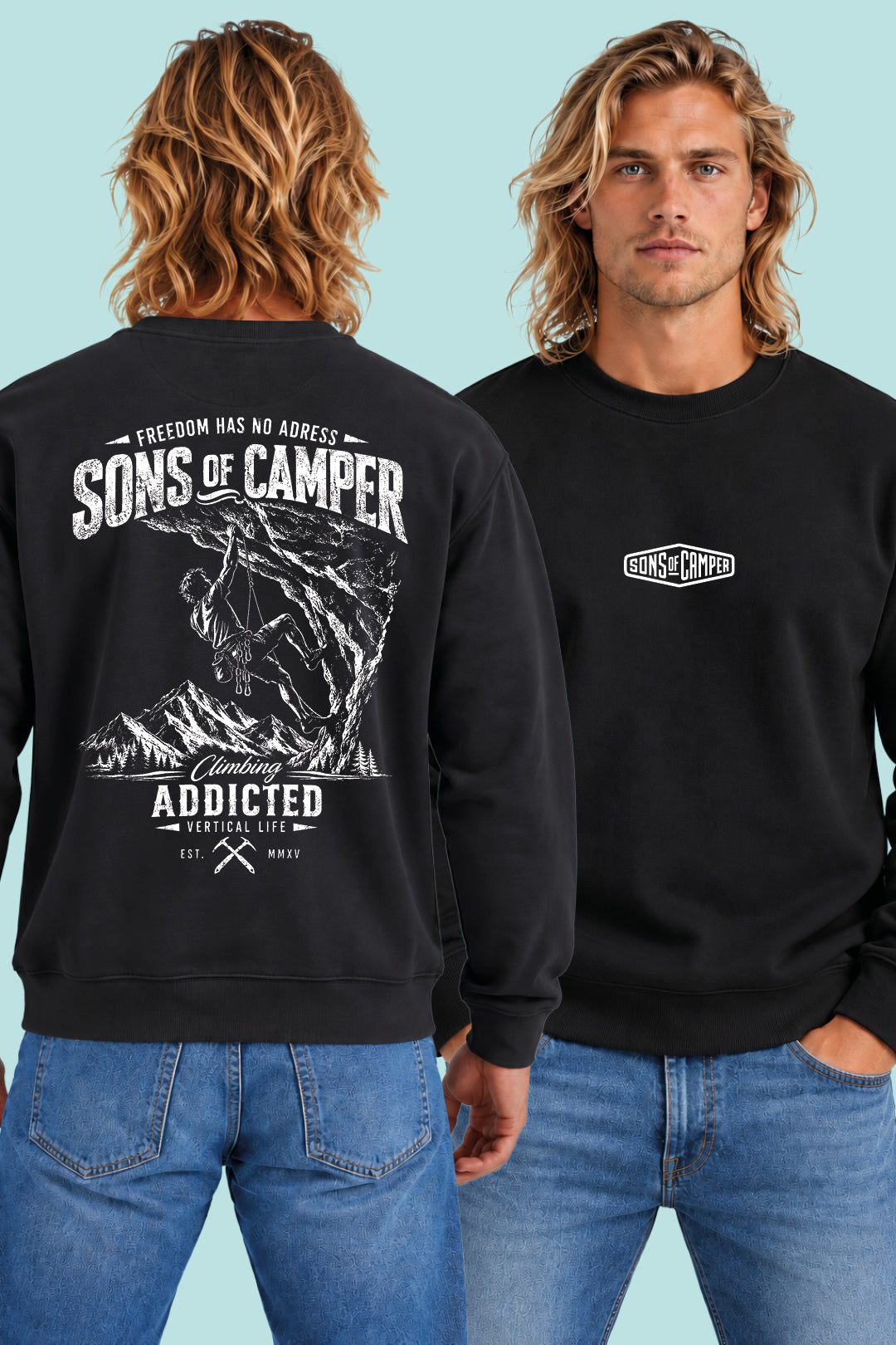 Sudadera Addicted Sons of Camper color Negro, vista hombre