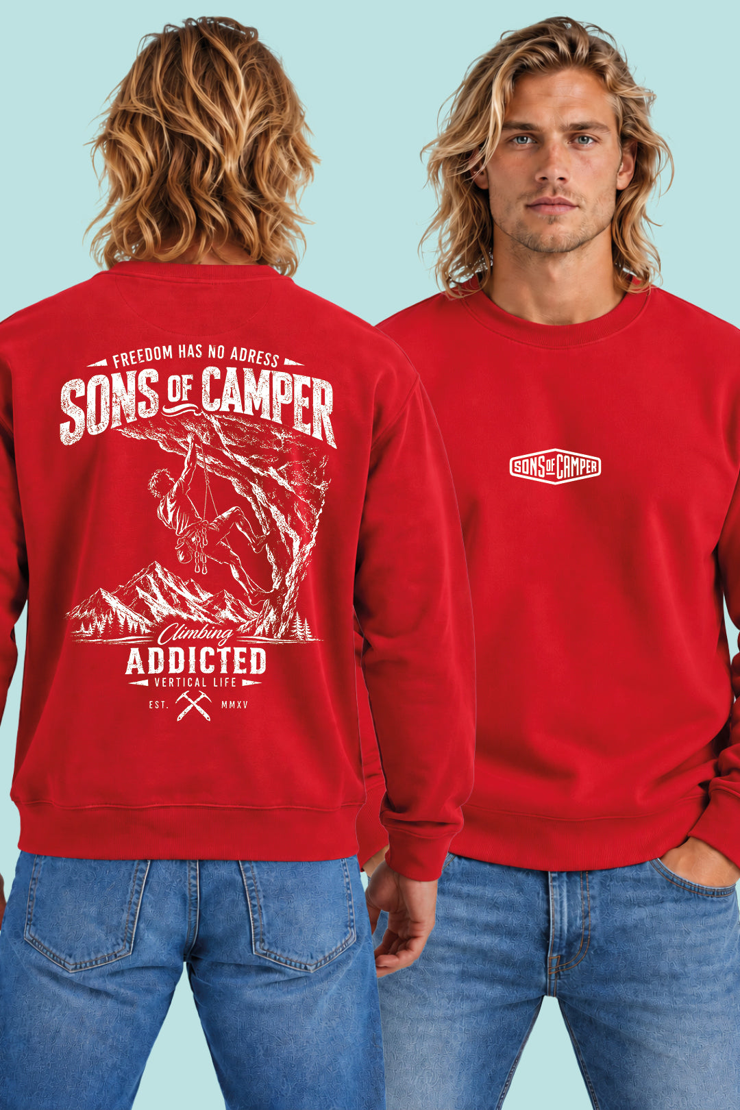 Sudadera Addicted Sons of Camper color Rojo, vista hombre