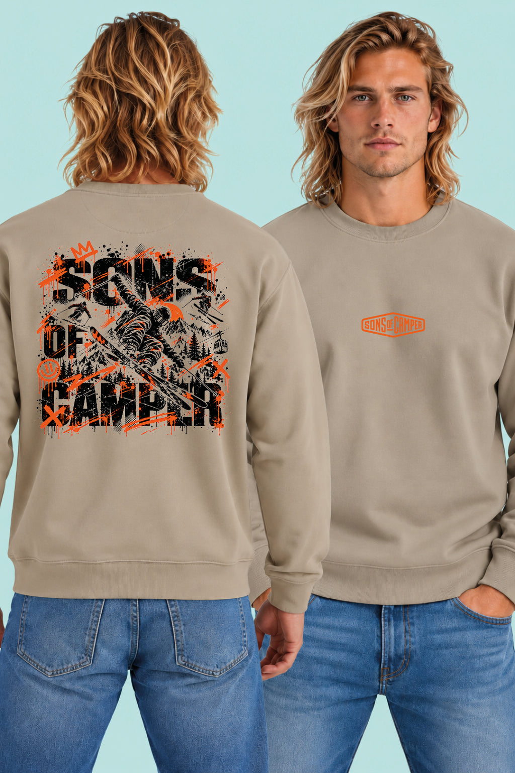 Sudadera Baqueira Sons of Camper color Arena, vista hombre