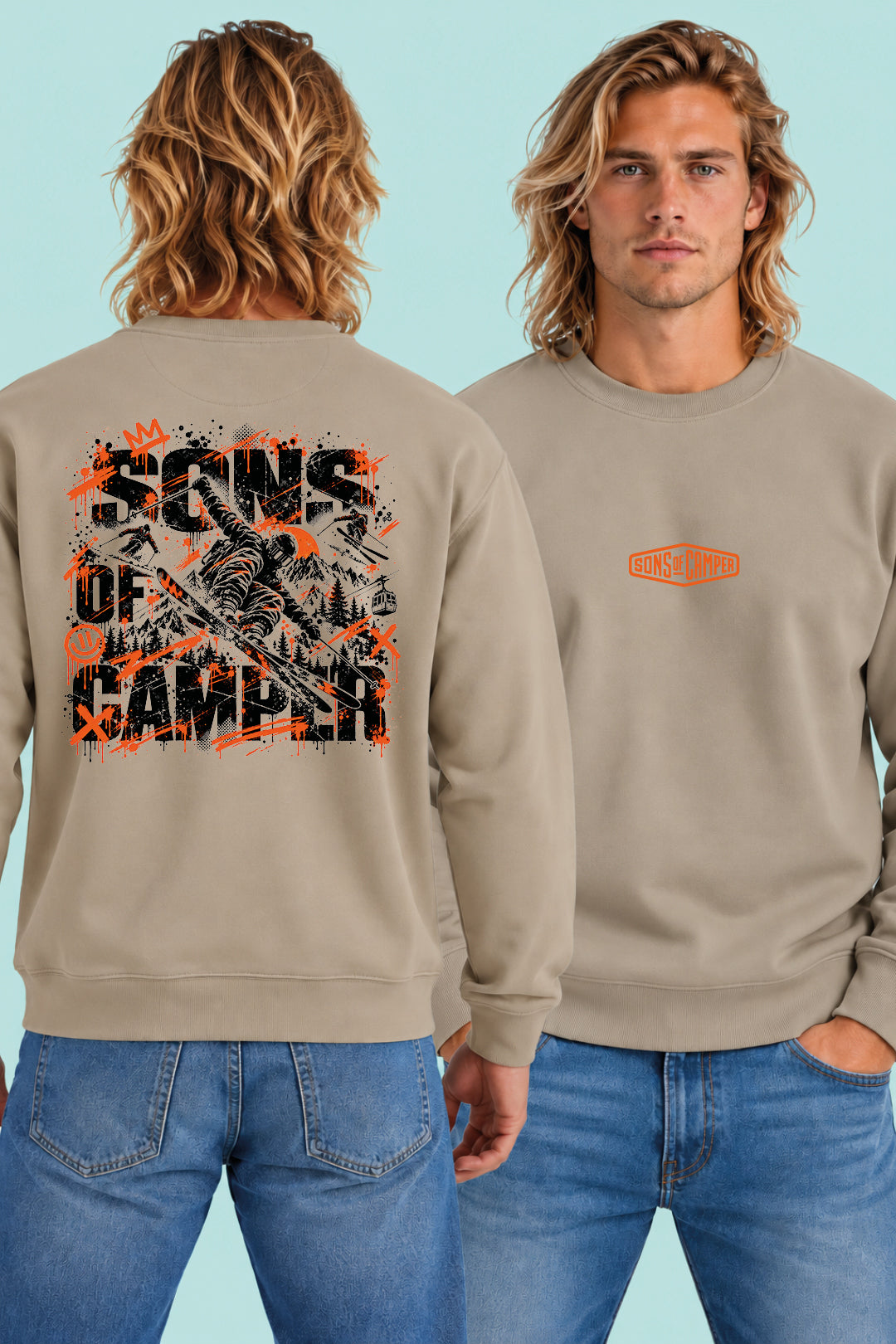 Sudadera Baqueira Sons of Camper color Arena, vista hombre