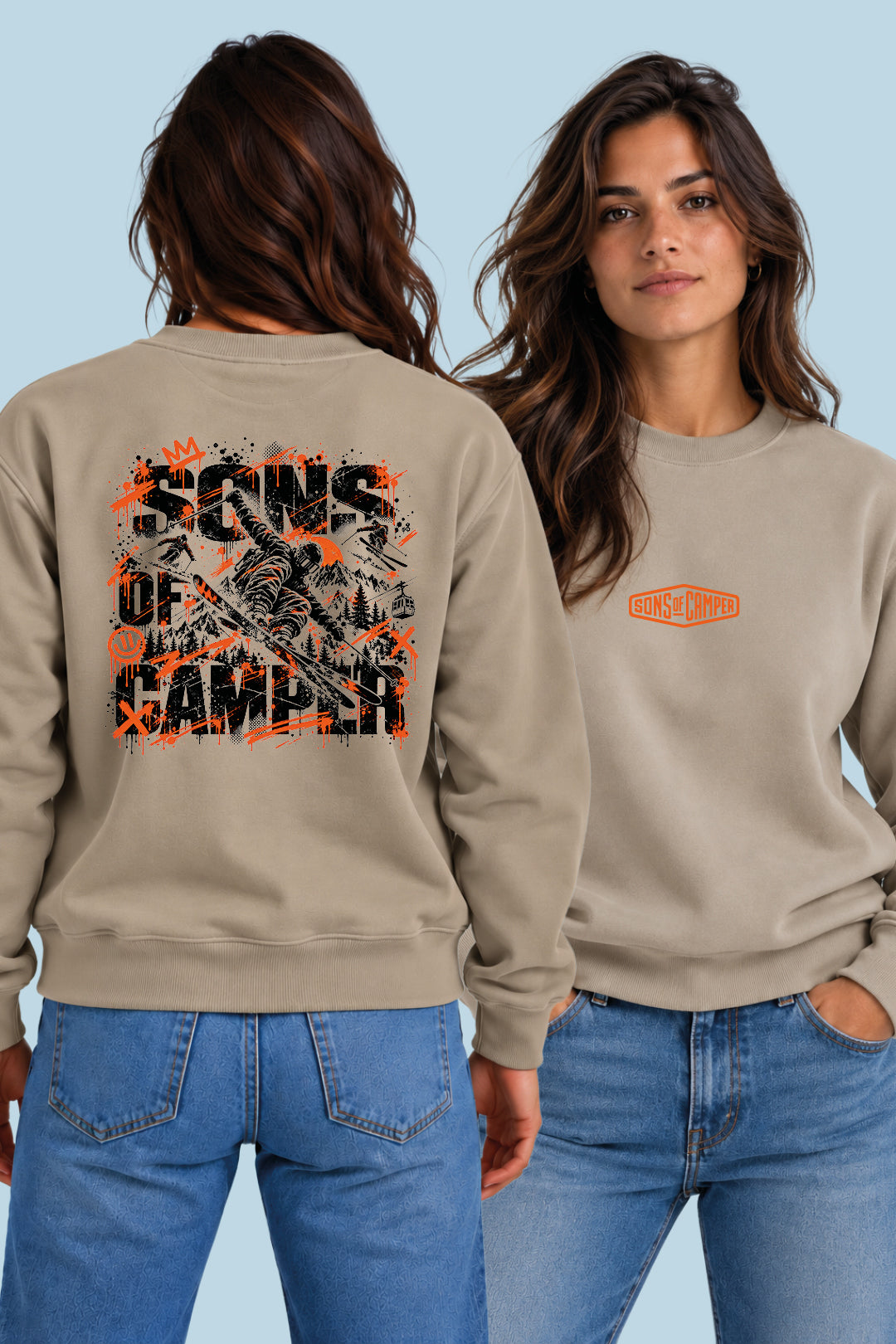 Sudadera Baqueira Sons of Camper color Arena, vista mujer