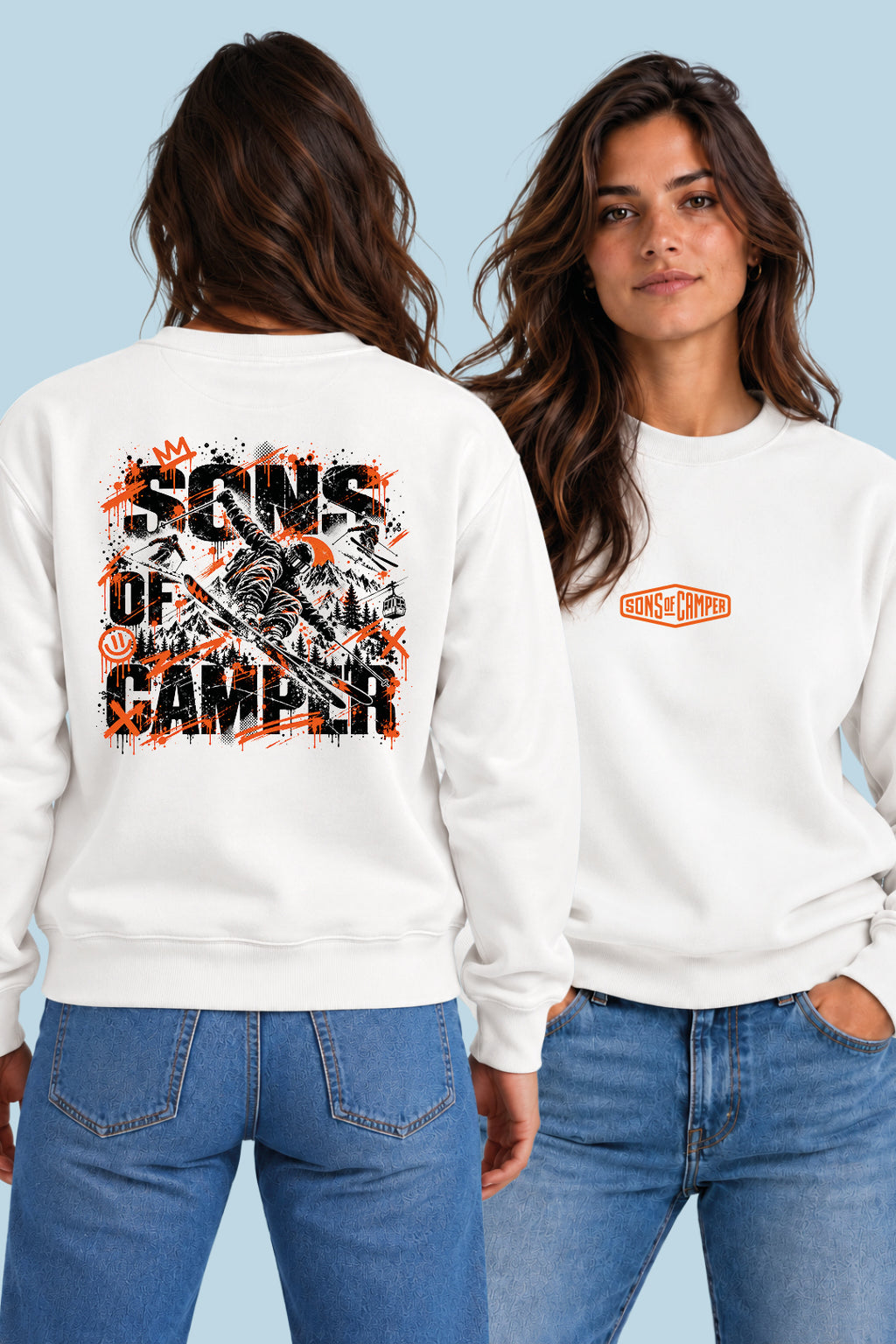 Sudadera Baqueira Sons of Camper color Blanco, vista mujer