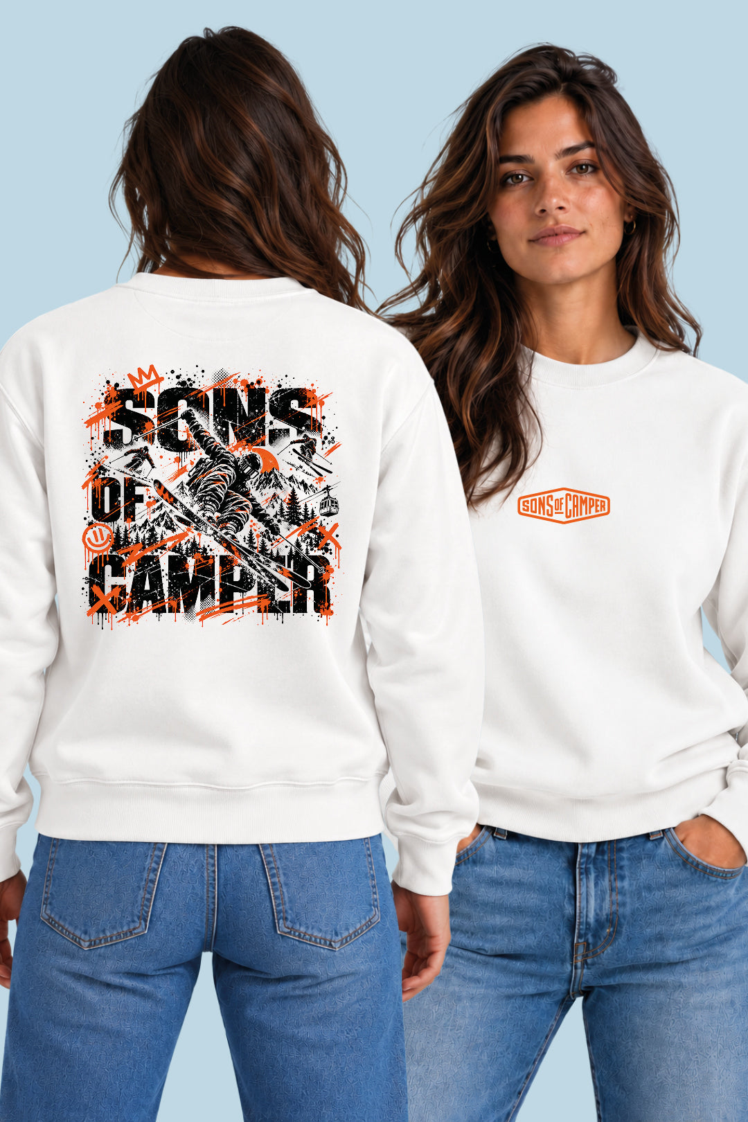 Sudadera Baqueira Sons of Camper color Blanco, vista mujer