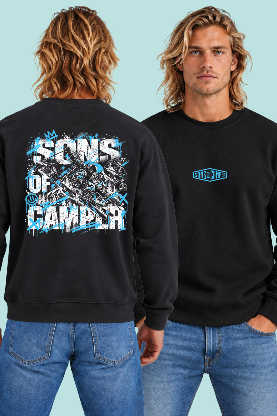Sudadera Baqueira Sons of Camper color Negro, vista hombre