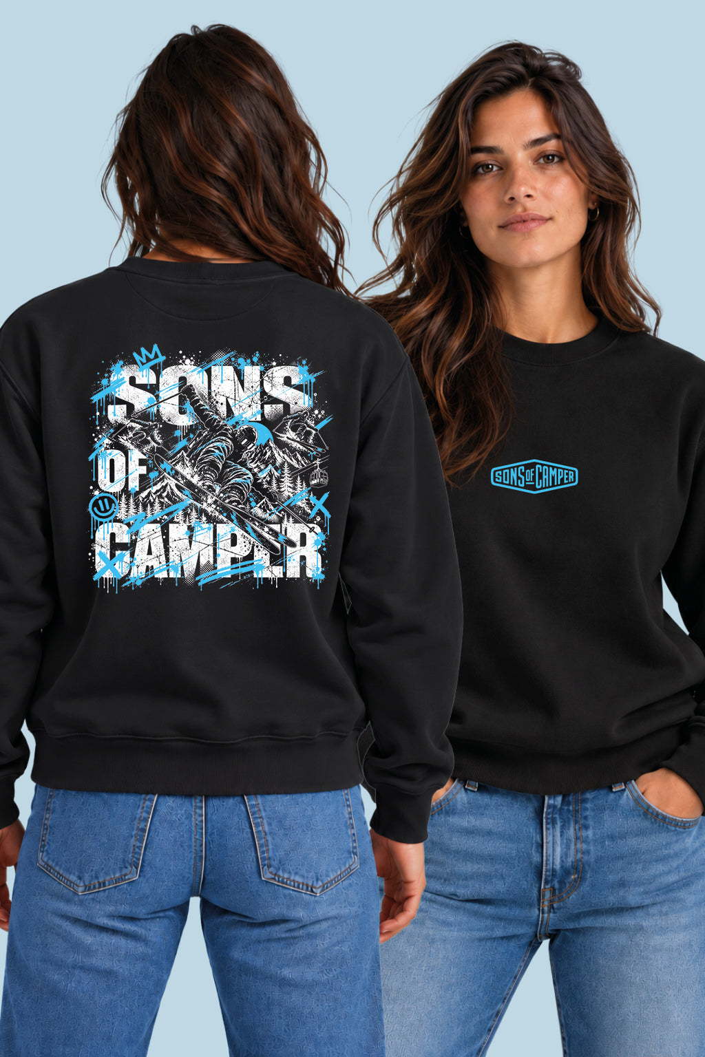 Sudadera Baqueira Sons of Camper color Negro, vista mujer