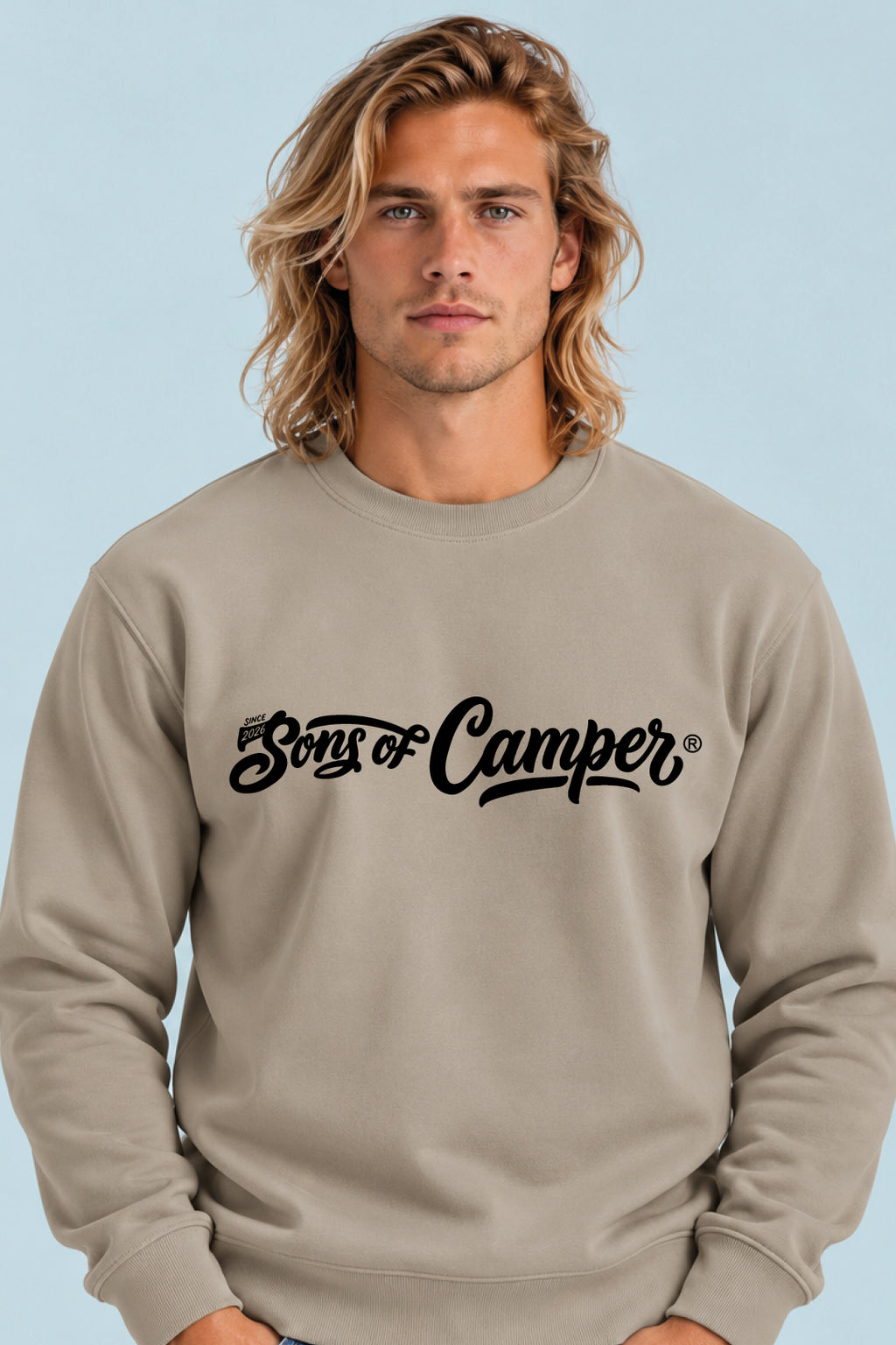 Sudadera Basic Sons of Camper color Arena, vista hombre