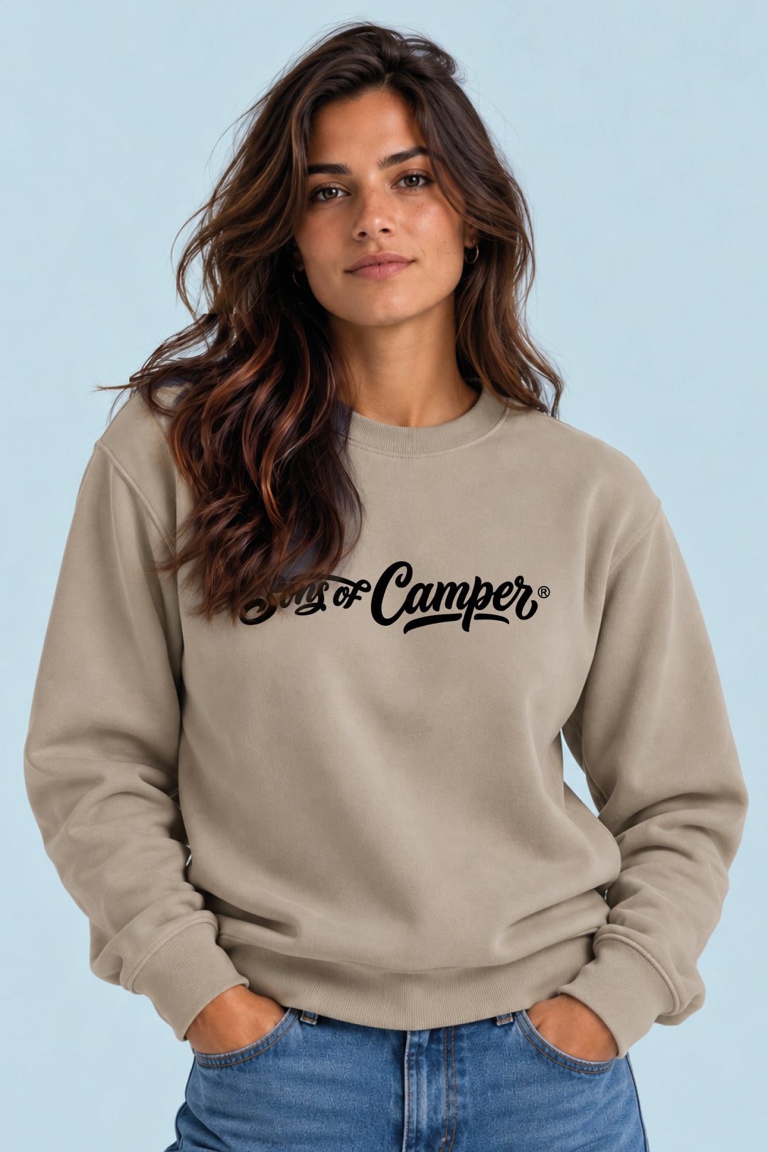 Sudadera Basic Sons of Camper color Arena, vista mujer
