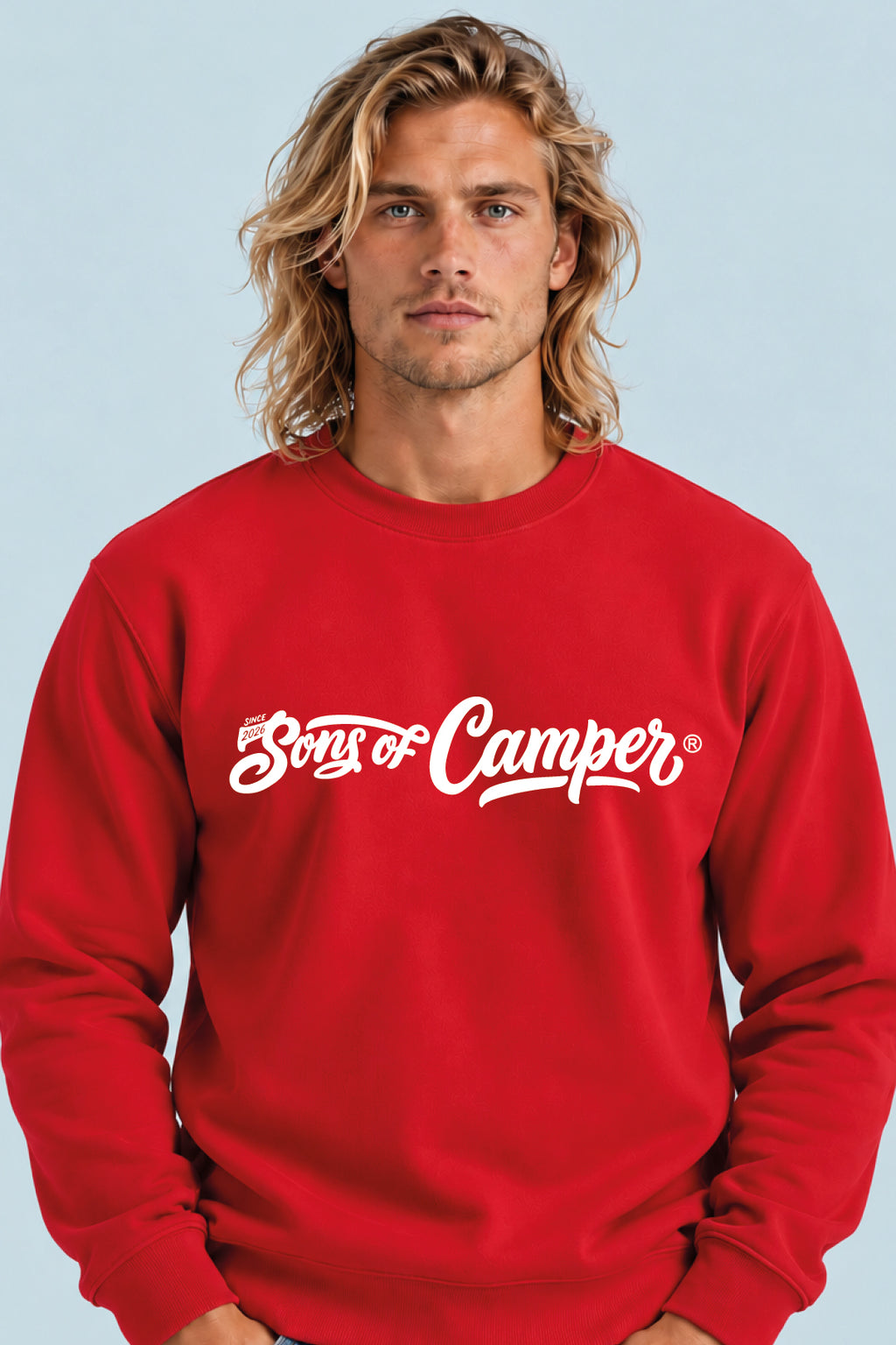 Sudadera Basic Sons of Camper color Rojo, vista hombre