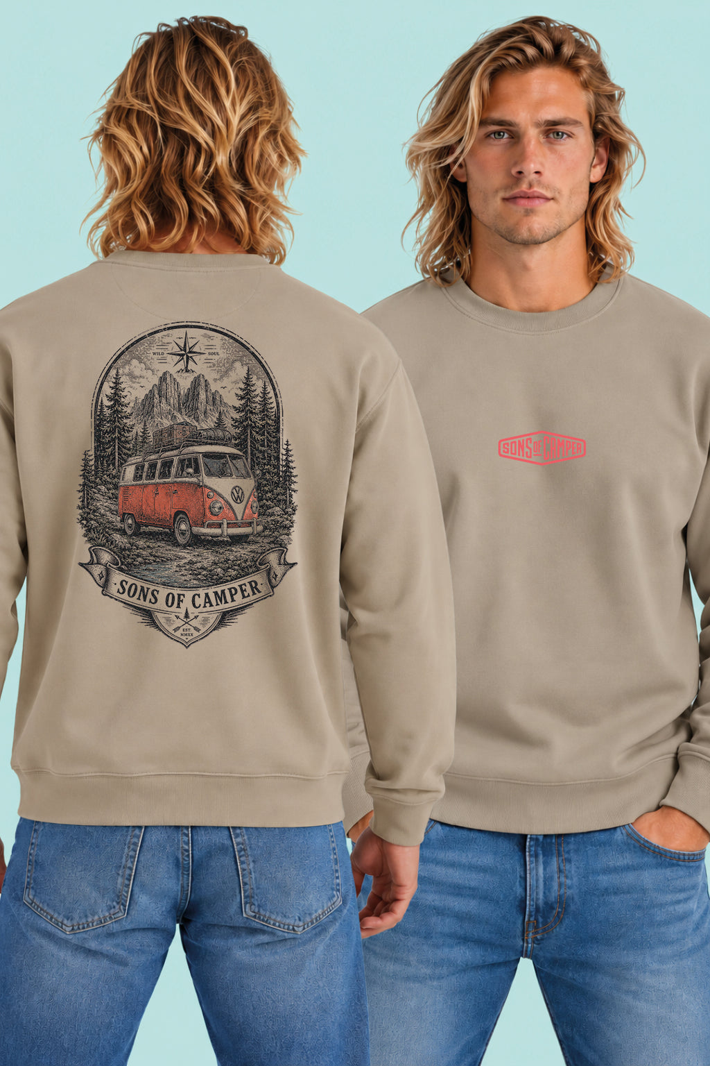 Sudadera Dolomitas Sons of Camper color Arena, vista hombre