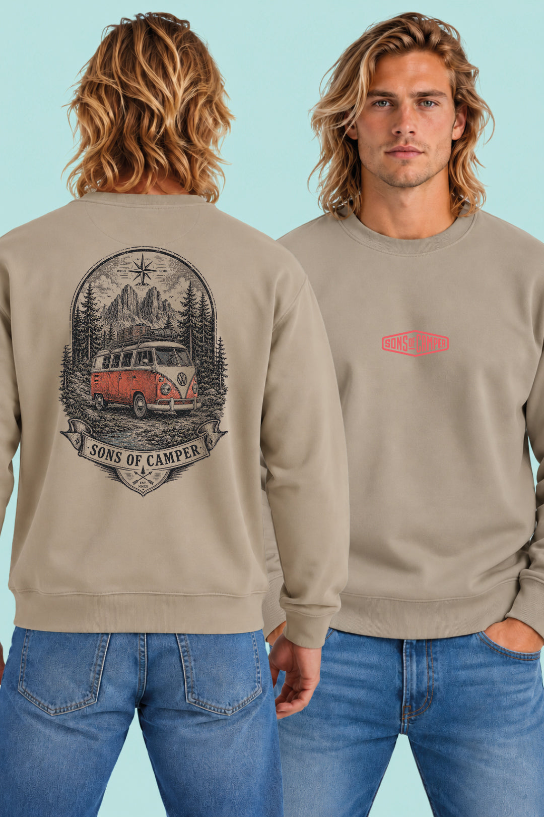 Sudadera Dolomitas Sons of Camper color Arena, vista hombre
