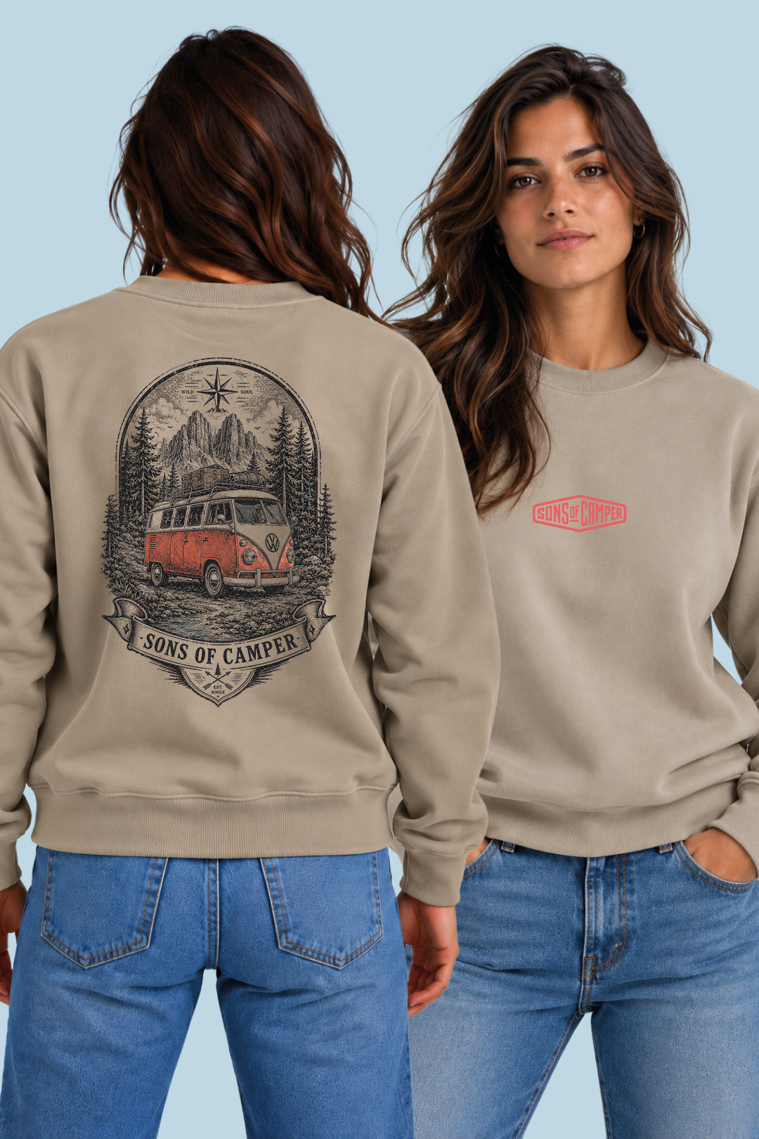 Sudadera Dolomitas Sons of Camper color Arena, vista mujer