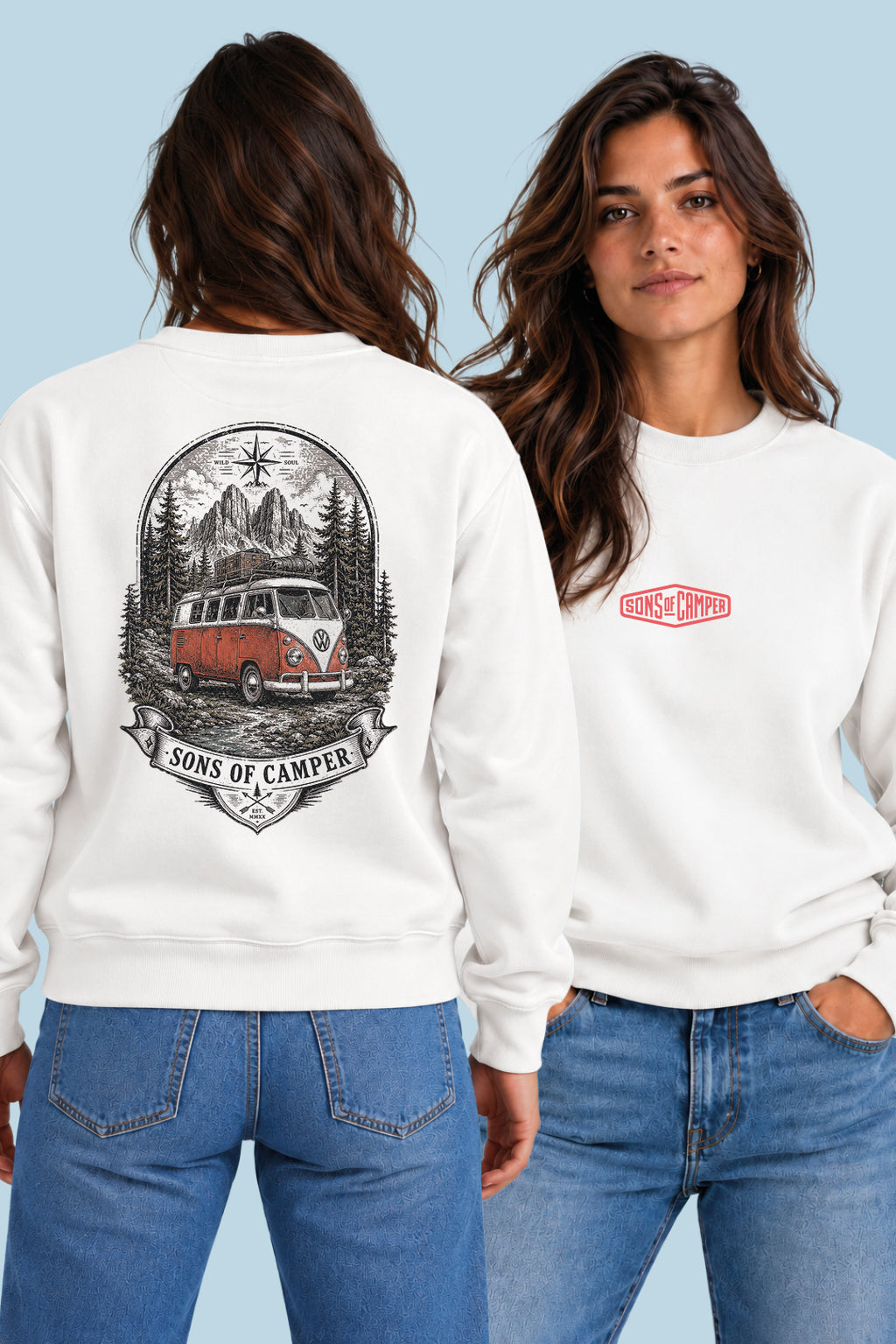 Sudadera Dolomitas Sons of Camper color Blanco, vista mujer