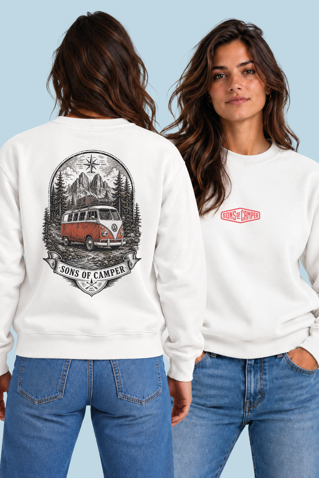 Sudadera Dolomitas Sons of Camper color Blanco, vista mujer
