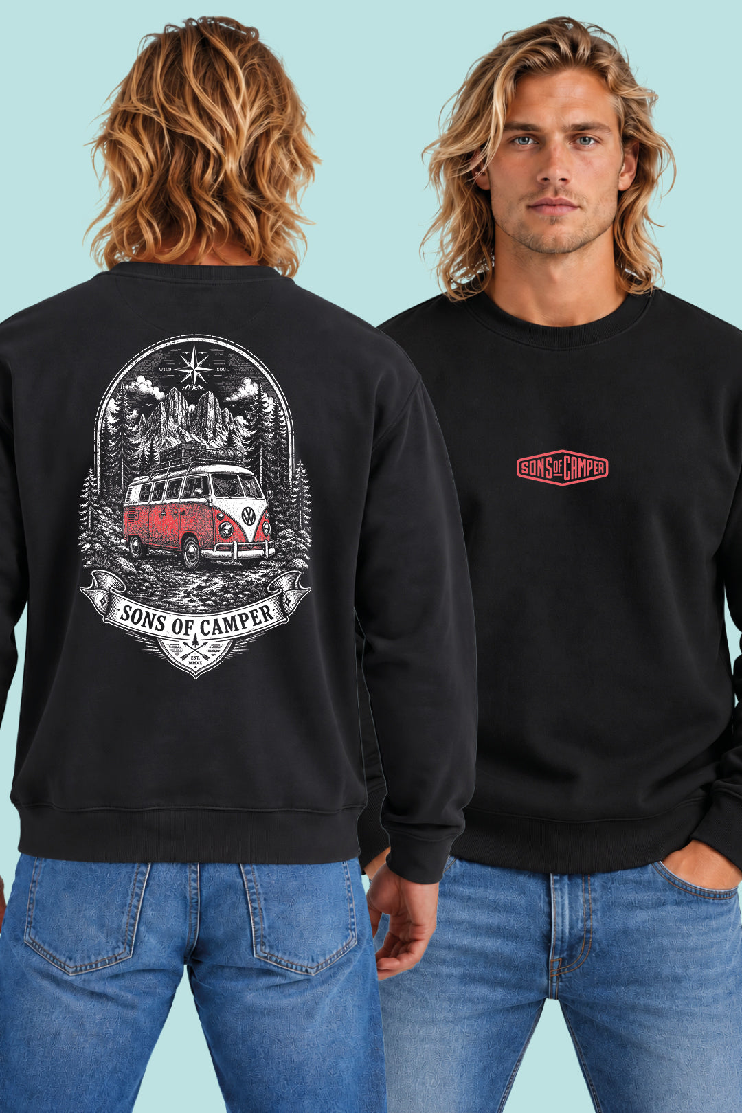 Sudadera Dolomitas Sons of Camper color Negro, vista hombre