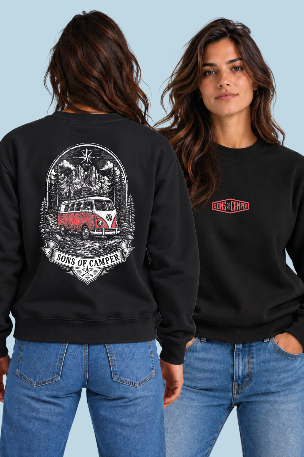 Sudadera Dolomitas Sons of Camper color Negro, vista mujer