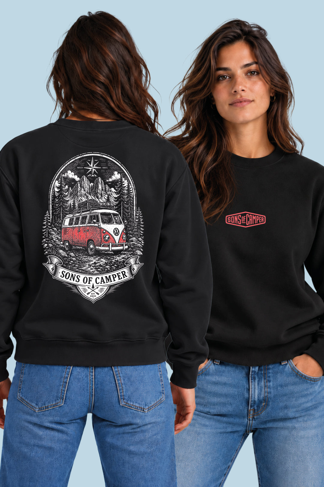 Sudadera Dolomitas Sons of Camper color Negro, vista mujer