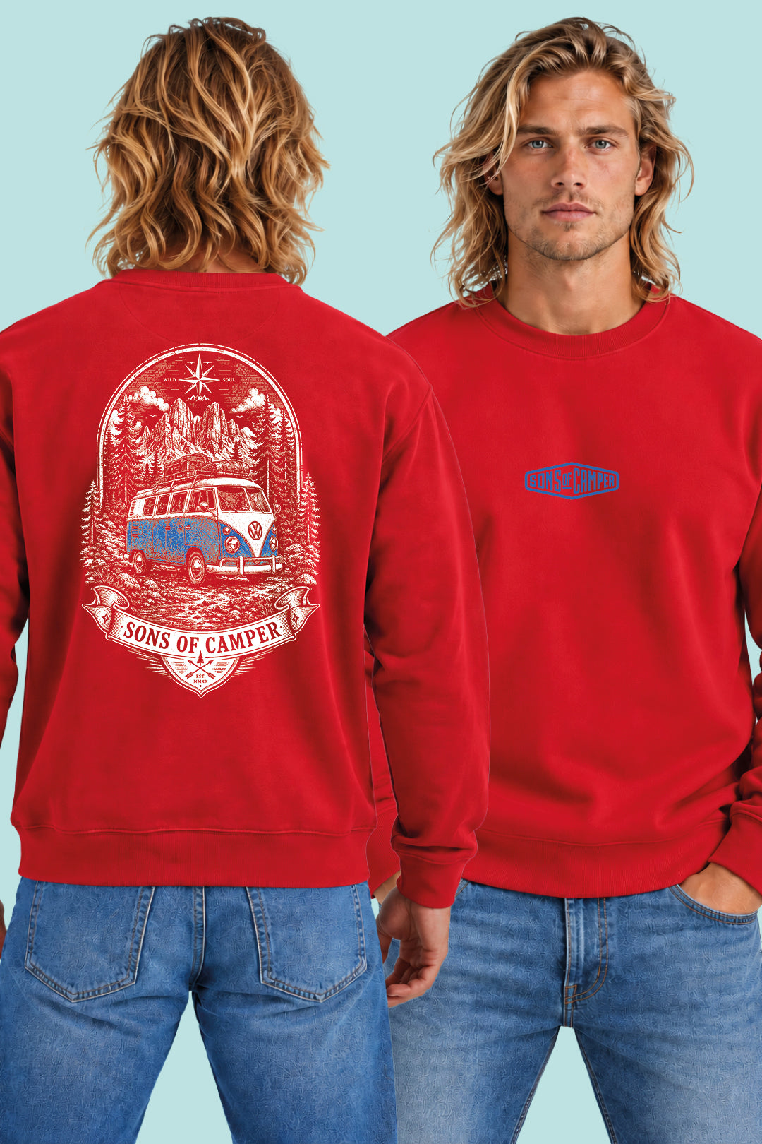 Sudadera Dolomitas Sons of Camper color Rojo, vista hombre