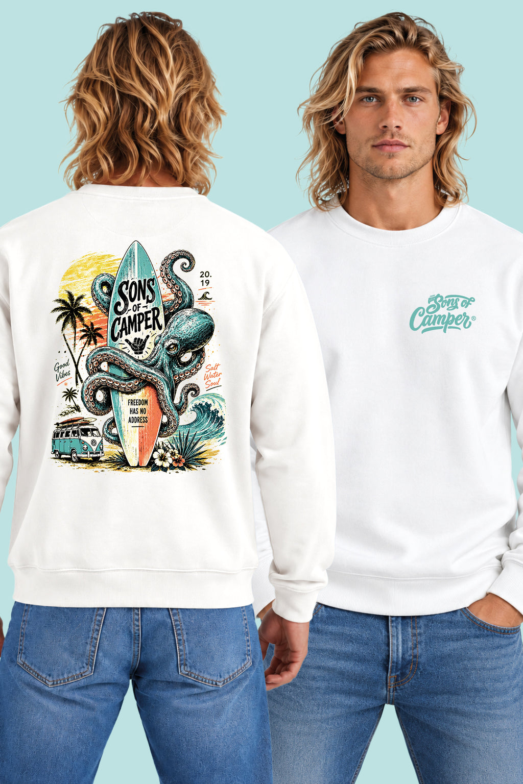 Sudadera Galicia Sons of Camper color Blanco, vista hombre