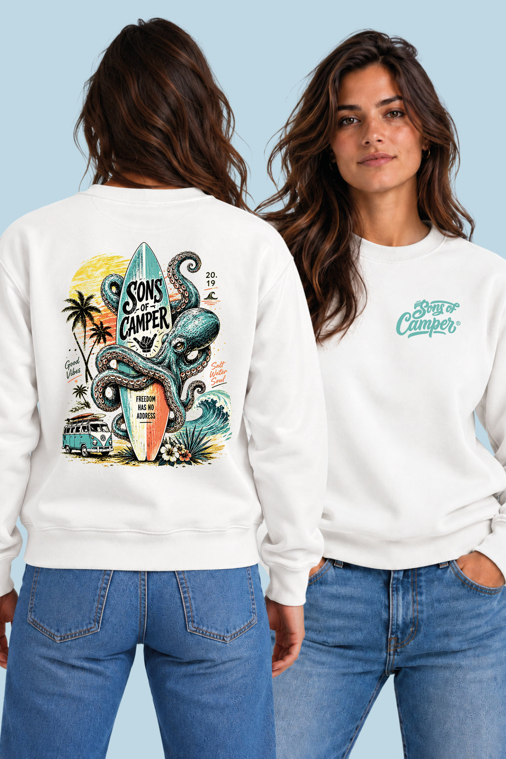 Sudadera Galicia Sons of Camper color Blanco, vista mujer