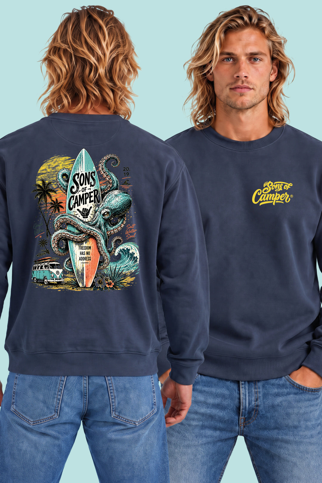 Sudadera Galicia Sons of Camper color Navy, vista hombre