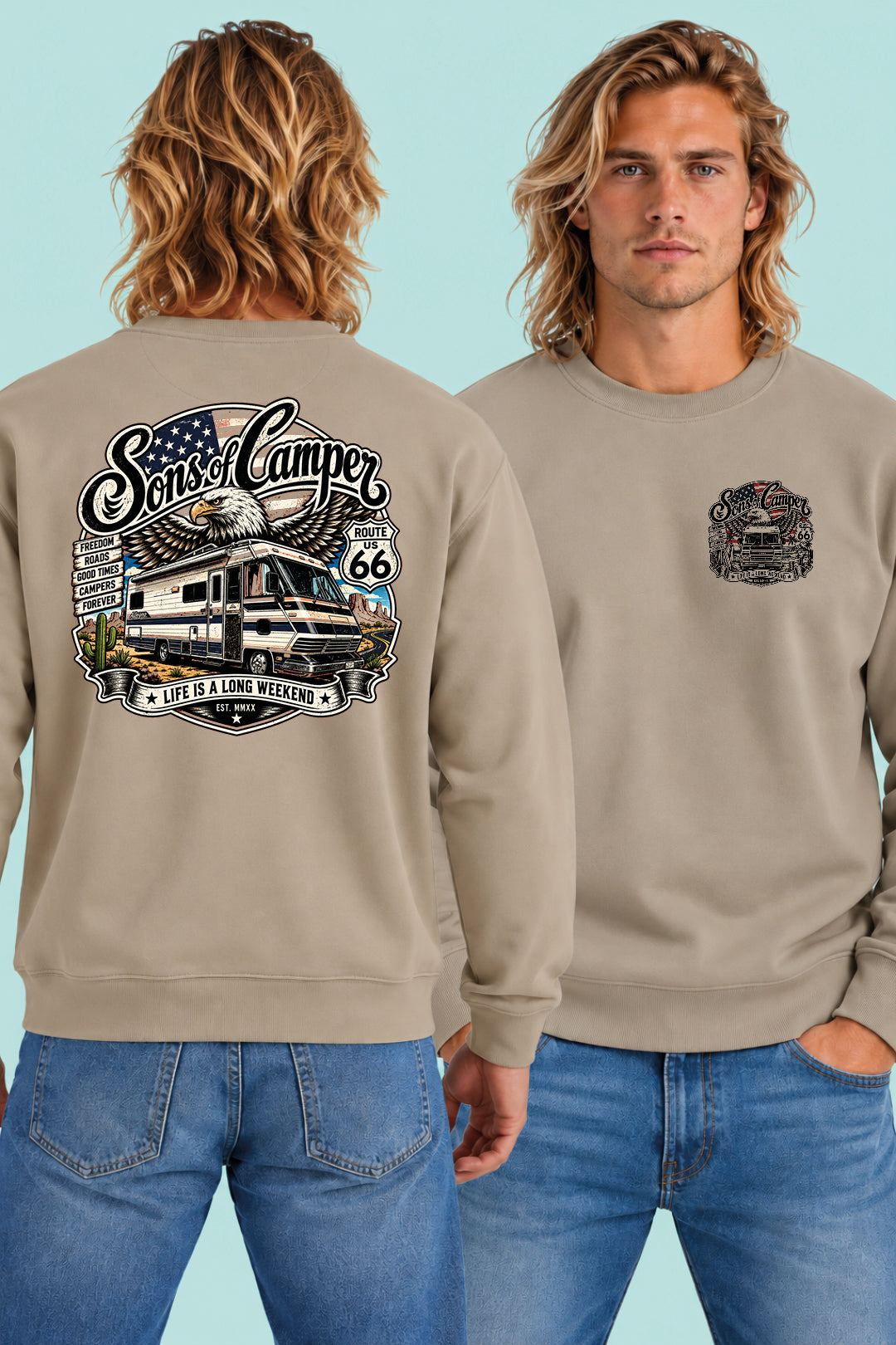 Sudadera Mario Sons of Camper color Arena, vista hombre