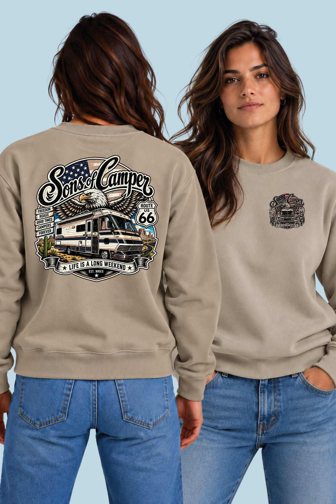Sudadera Mario Sons of Camper color Arena, vista mujer