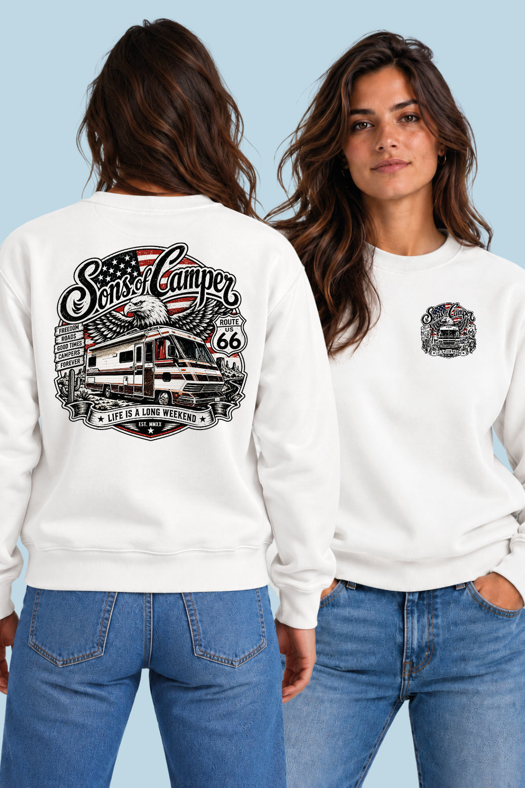 Sudadera Mario Sons of Camper color Blanco, vista mujer