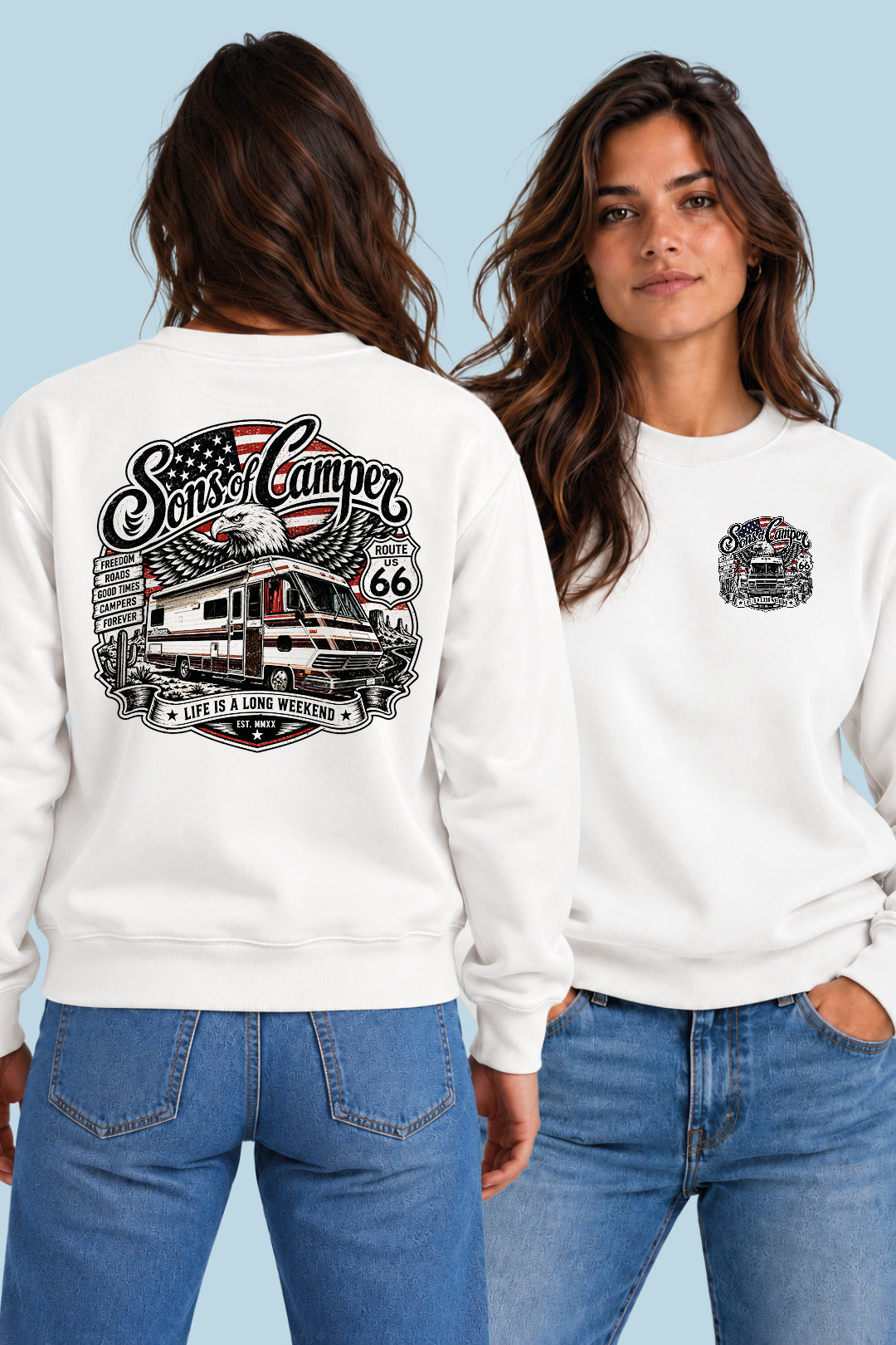Sudadera Mario Sons of Camper color Blanco, vista mujer