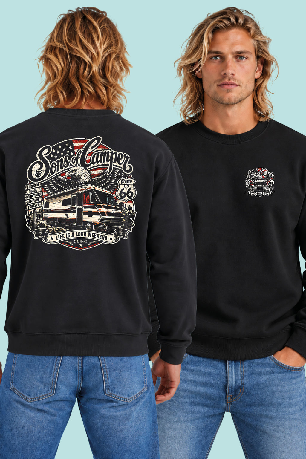 Sudadera Mario Sons of Camper color Negro, vista hombre