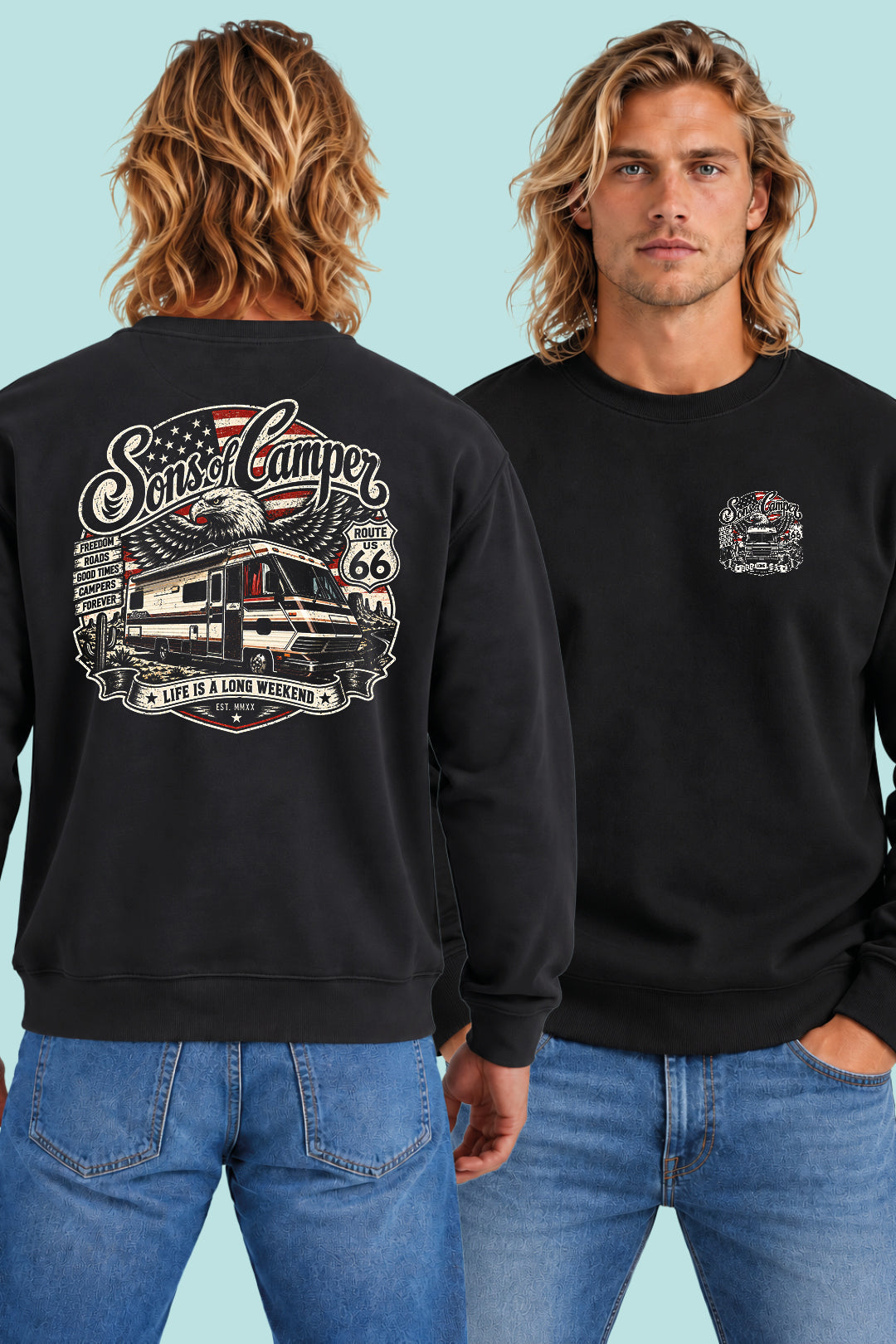 Sudadera Mario Sons of Camper color Negro, vista hombre