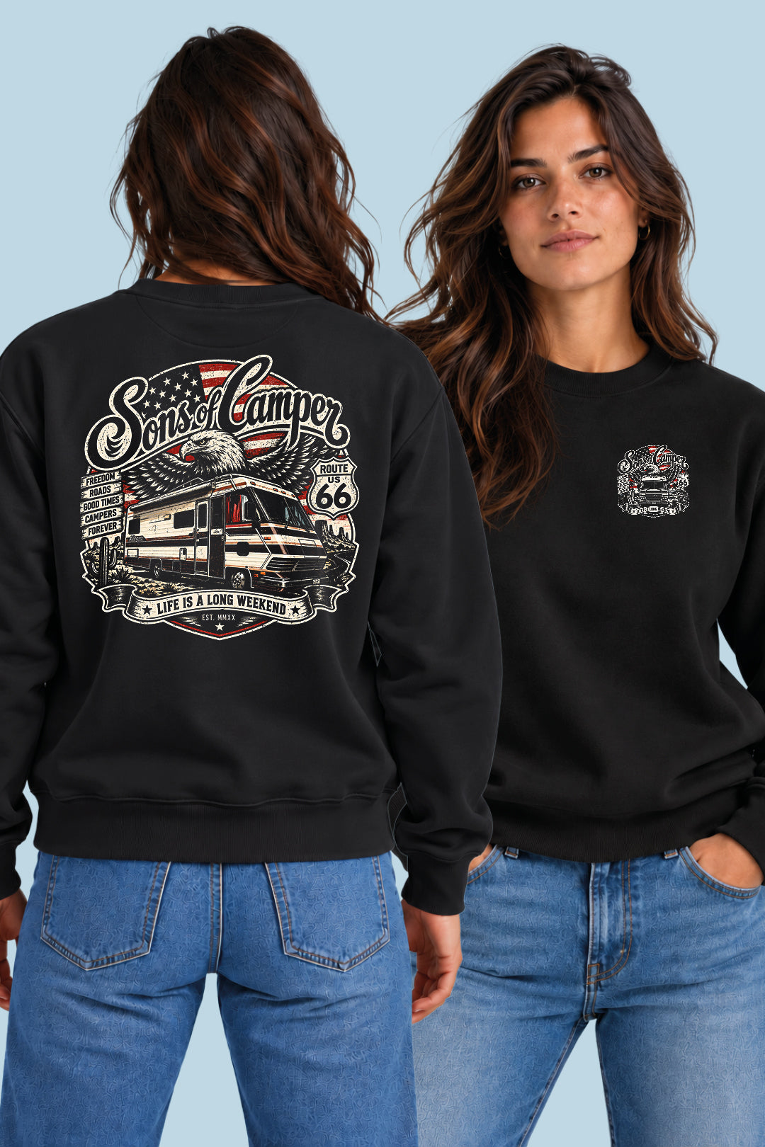 Sudadera Mario Sons of Camper color Negro, vista mujer