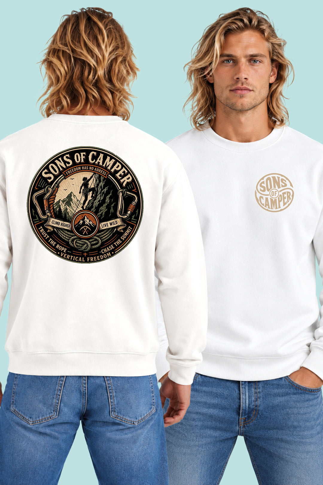 Sudadera Pirineos Sons of Camper color Blanco, vista hombre