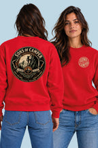 Sudadera Pirineos Sons of Camper color Rojo, vista mujer