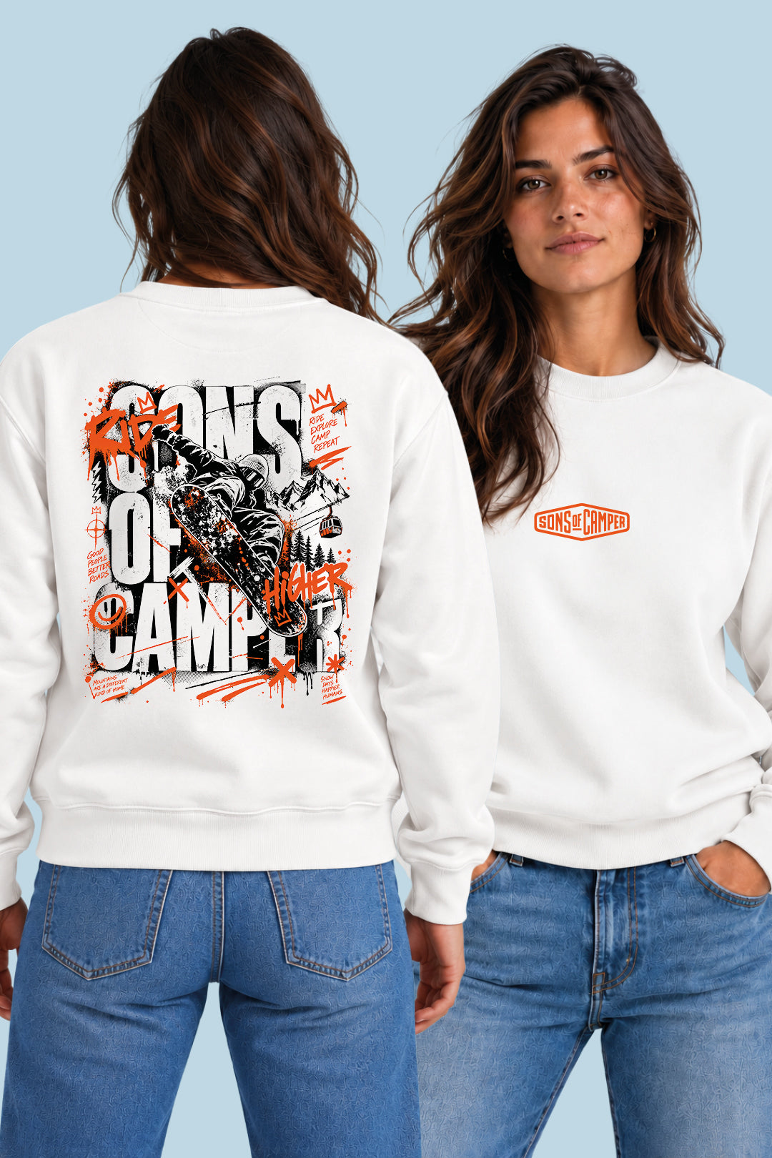 Sudadera Radical Sons of Camper color Blanco, vista mujer