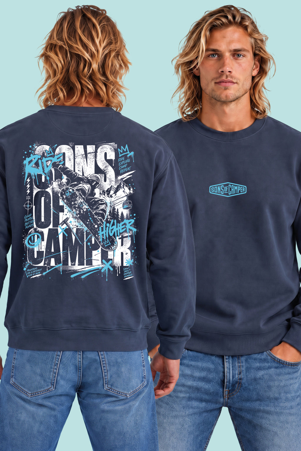 Sudadera Radical Sons of Camper color Navy, vista hombre