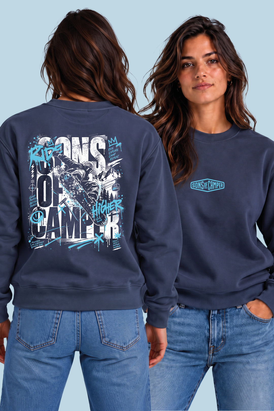 Sudadera Radical Sons of Camper color Navy, vista mujer