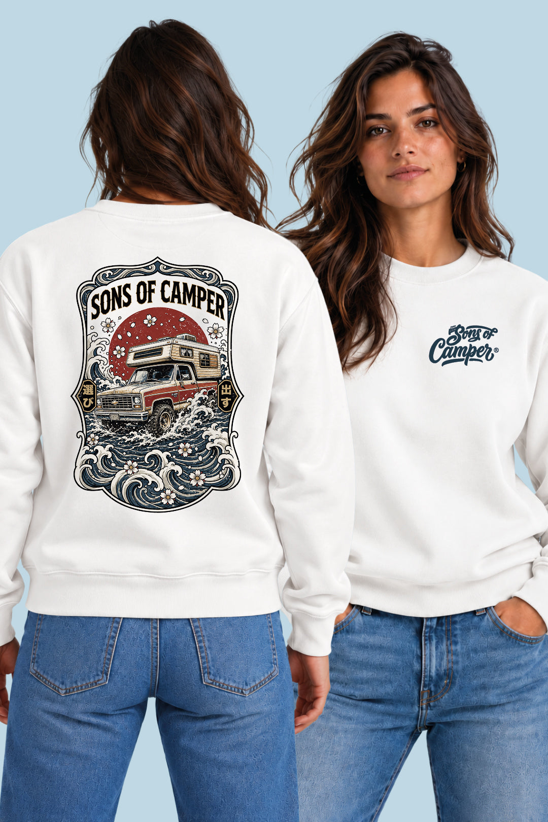 Sudadera River Sons of Camper color Blanco, vista mujer