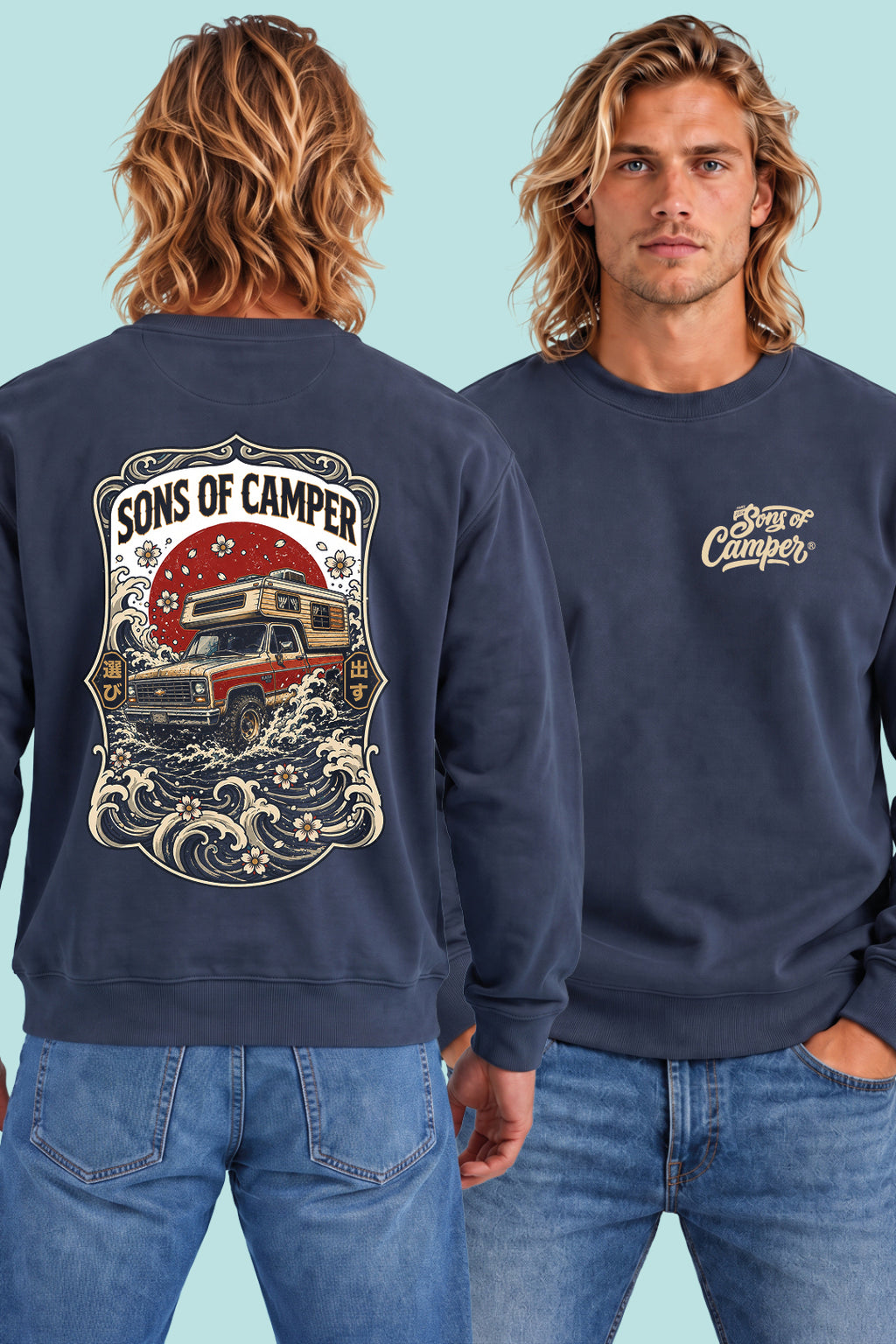 Sudadera River Sons of Camper color Navy, vista hombre