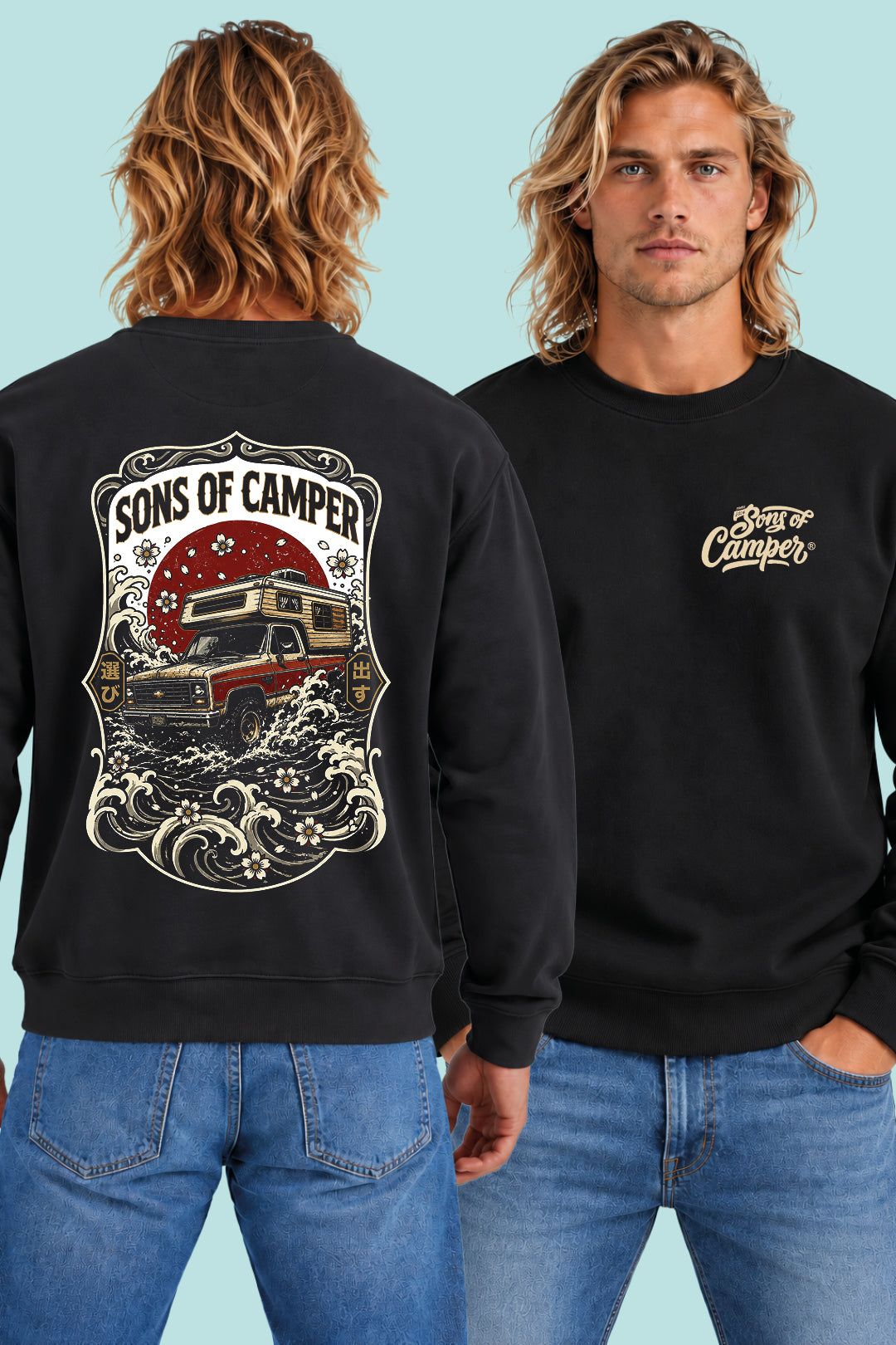 Sudadera River Sons of Camper color Negro, vista hombre